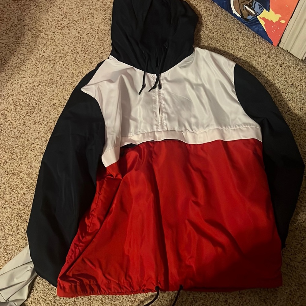 H&M red white and blue windbreaker